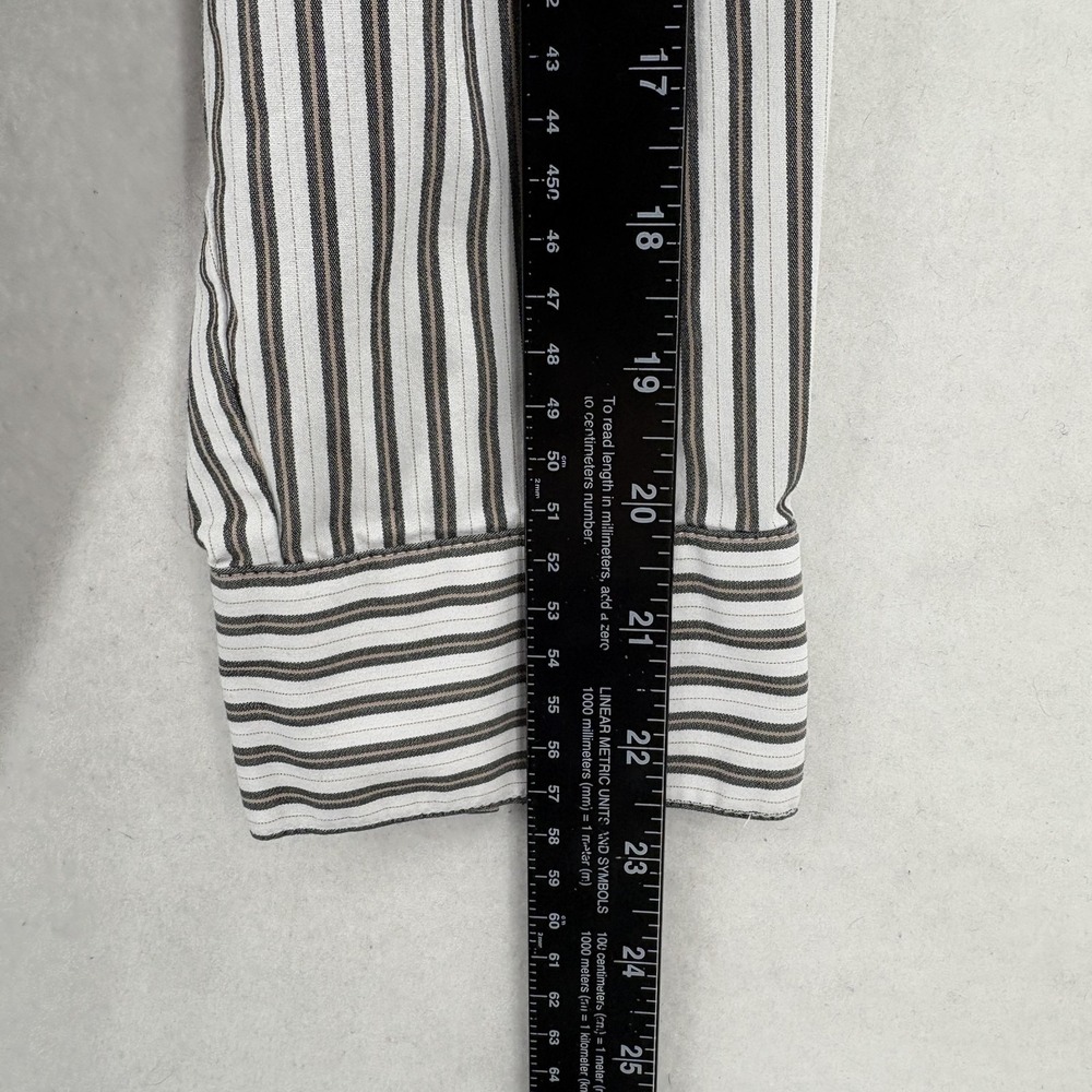 J Jill Shirt Womens 2X Black White Stripe Button Front Tunic Stretch Nautical - Picture 10 of 13